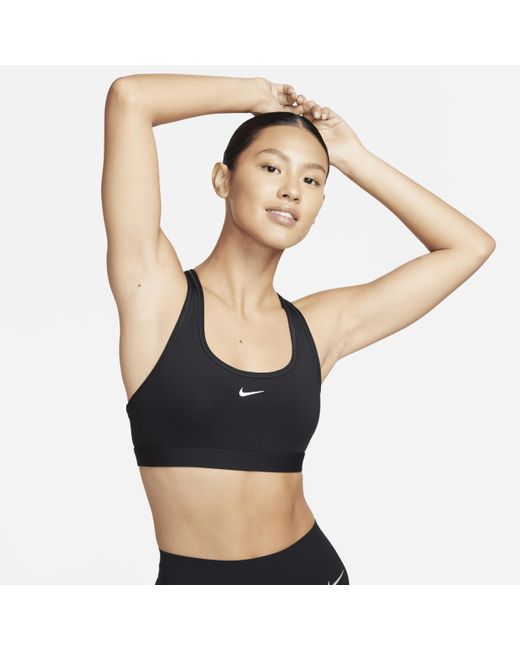 Nike Blue Swoosh Light-support Non-padded Sports Bra Polyester