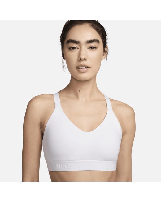 Nike Gray Indy Medium-support Padded Adjustable Sports Bra 50% Recycled Polyester