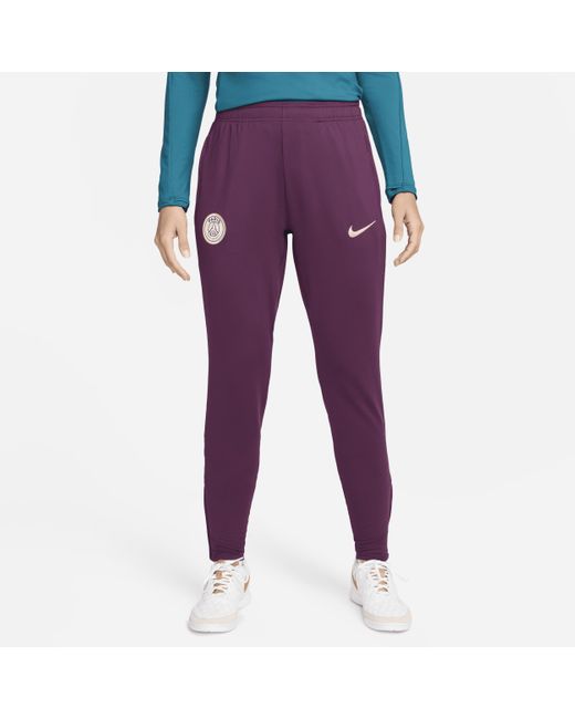 Nike Purple Paris Saint-germain Strike Dri-fit Football Knit Pants 50% Recycled Polyester
