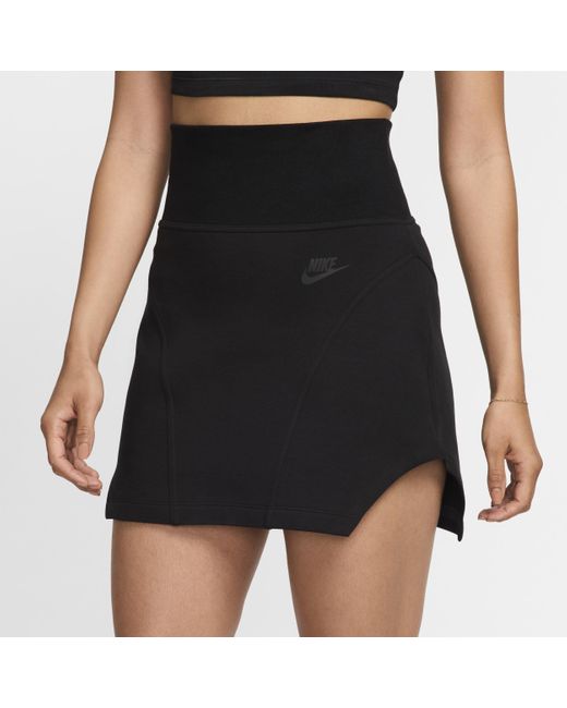 Nike Black Sportswear Tech Fleece High-waisted Mini Skirt
