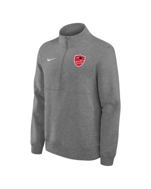 Nike Gray College Club Fleece (Clark Atlanta University) 1/4 Zip Top for men