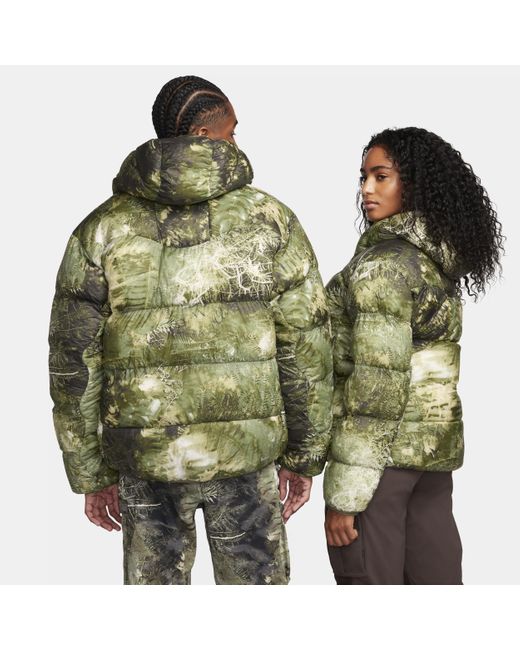 Nike Green Acg "lunar Lake" Puffer Therma-fit Adv Loose Hooded Jacket