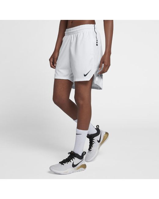 Nike White Elite Women's Knit Basketball Shorts