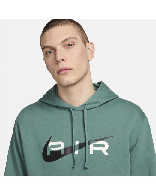 Felpa pullover in fleece con cappuccio air di Nike in Green da Uomo