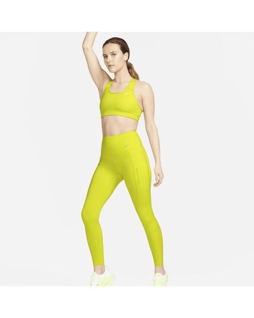 Nike Go Firm-support High-waisted 7/8 Leggings With Pockets in Green