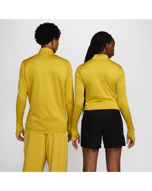 Maglia a manica lunga con zip a metà lunghezza x patta running team di Nike in Yellow da Uomo