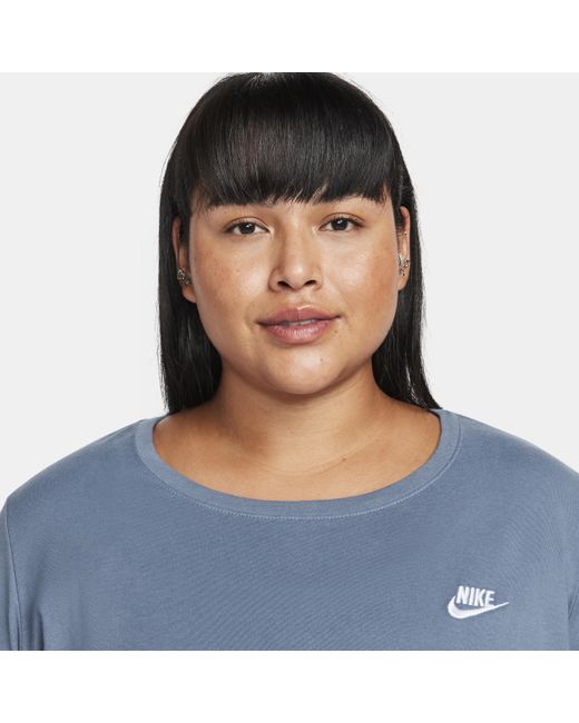 Nike Sportswear Club Essentials Tshirt (plus Size) in Blue Lyst