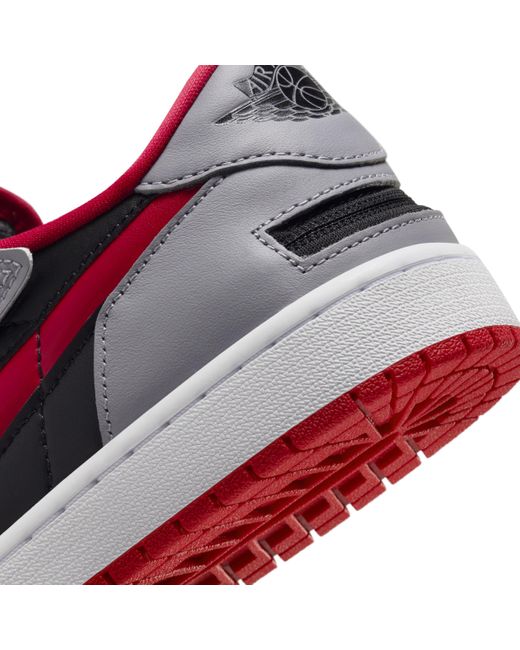 Nike Red Air Jordan 1 Low Flyease Easy On/off Shoes Leather for men