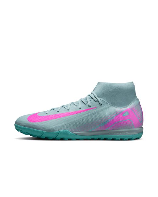 Nike Blue Mercurial Superfly Academy Turf High-Top Soccer Shoes for men