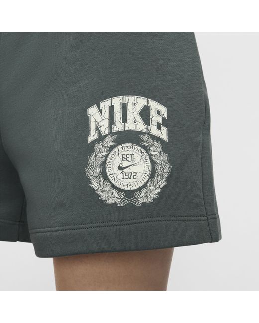 Nike Blue Sportswear Club Fleece Mid-rise Graphic Shorts