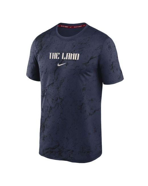Nike Blue Cleveland Guardians City Connect Practice Velocity Dri-fit Mlb T-shirt for men