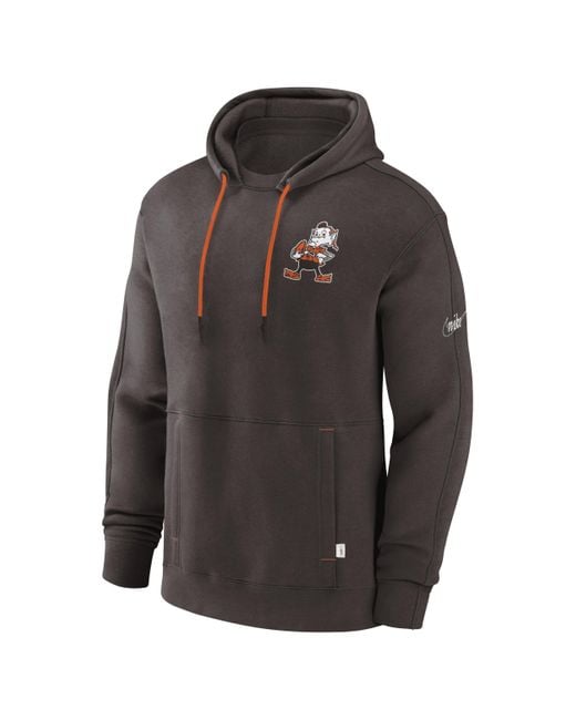 Men's cleveland browns nike orange top sideline local lockup pullover hoodie