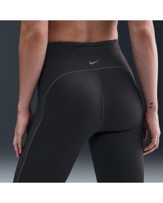 Nike Blue Swift High-Waisted 7/8 Running Leggings With Reflective Accents