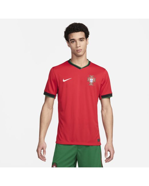 Nike Red Portugal ( Team) 2024/25 Stadium Home Dri-fit Football Replica Shirt 50% Recycled Polyester for men