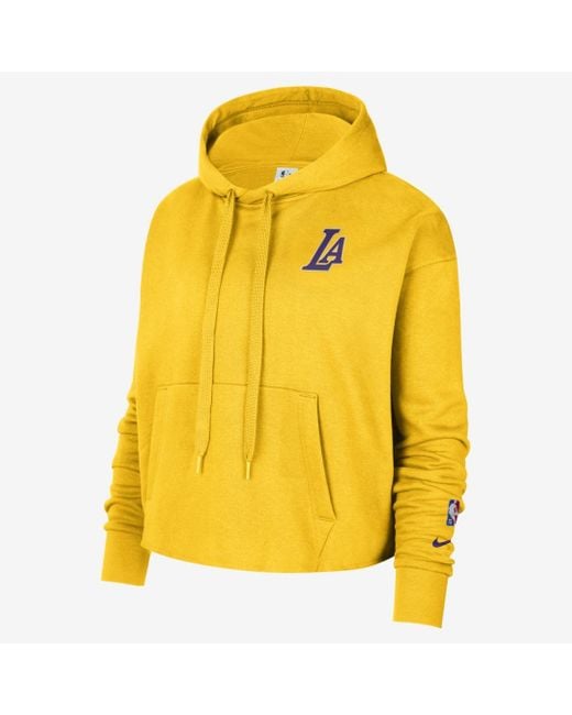 Nike Los Angeles Lakers Nba Fleece Pullover Hoodie in Yellow - Lyst