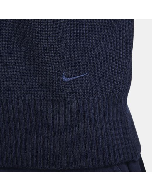 Nike Blue Life Long-sleeve Military Henley Jumper 50% Recycled Polyester for men