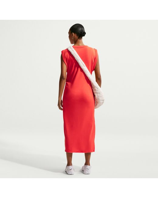oversized nike dress Nike Oversized Pleated Mini Dress | Red