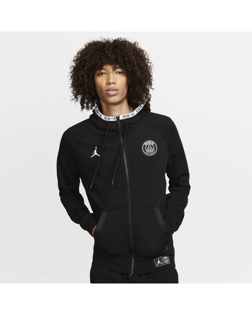 Nike Paris Saint-germain Black Cat Full-zip Fleece Hoodie for men