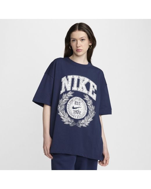 Nike Blue Sportswear Essential Oversized T-shirt