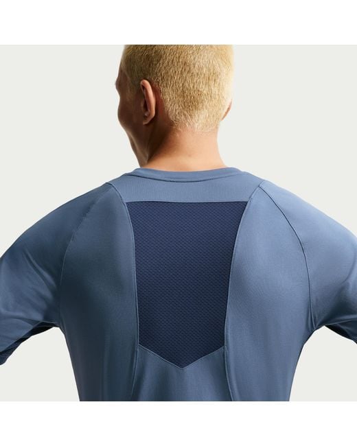 Nike Blue Pro Training Dri-Fit Adv Short-Sleeve Top for men