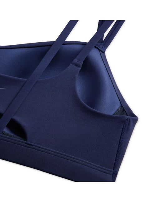 Nike Blue Zenvy Strappy Light-Support Padded Sports Bra