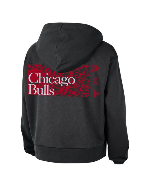 Nike Black Chicago Bulls Standard Issue Dri-fit Nba Pullover Hoodie Cotton