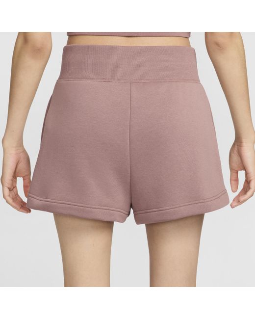 Nike Pink Sportswear Phoenix Fleece High-waisted Shorts