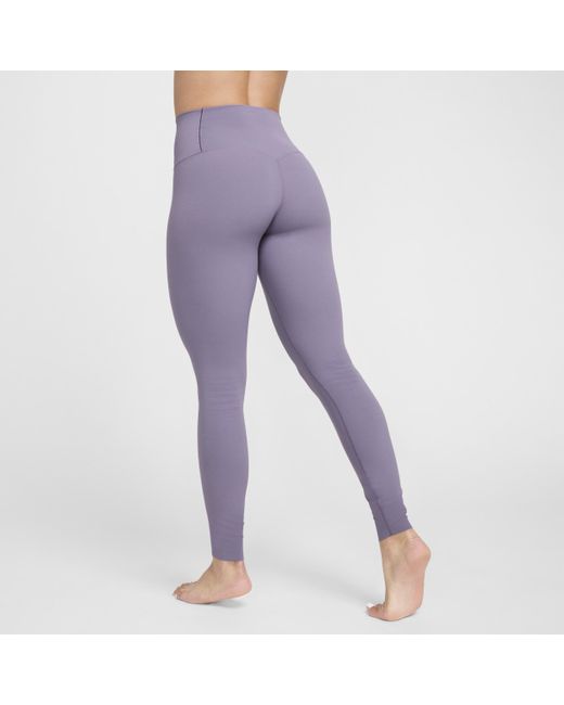 Nike Purple Zenvy Gentle-support High-waisted Full-length Leggings