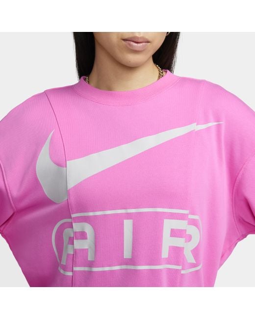 Nike Air Extra Oversized Sweatshirt Van Sweatstof Met Ronde Hals in het Purple