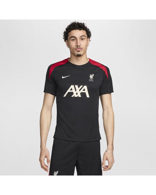 Nike Black Liverpool F.c. Strike Dri-fit Football Short-sleeve Knit Top Polyester for men