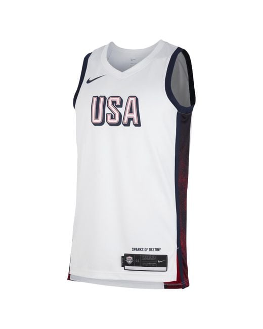 Nike White Usab Limited Home Basketball Jersey for men