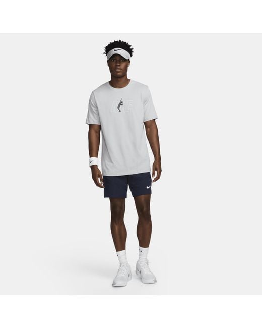 Nike White Court Dri-fit Tennis T-shirt Polyester for men