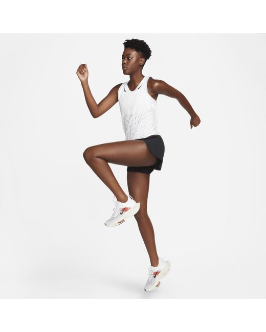 Nike White Aeroswift Dri-fit Adv Running Singlet