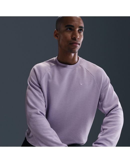 Nike Purple Primary Fleece Dri-Fit Uv Performance Crew for men