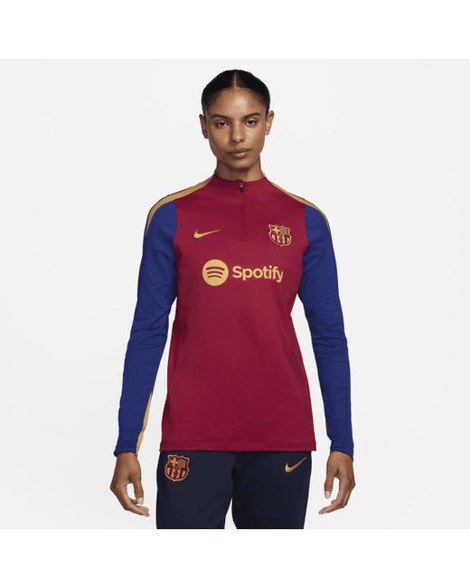 Nike Red F.c. Barcelona Strike Dri-fit Football Drill Top Polyester