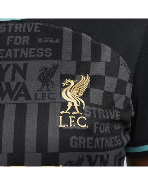 Nike Black Lebron X Liverpool F.c. Stadium Dri-fit Replica Football Shirt 50% Recycled Polyester