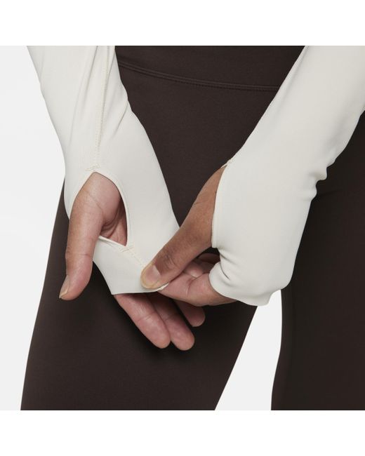 Nike White Zenvy Dri-fit Long-sleeve Top