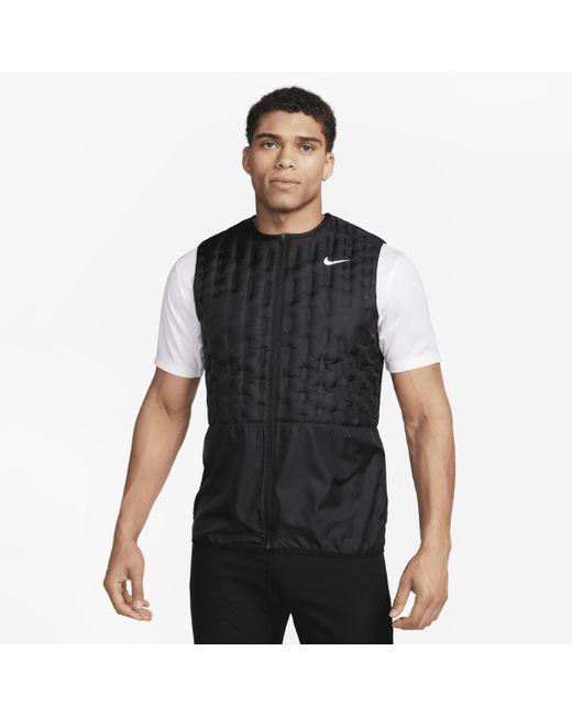 Nike Black Therma-fit Repel Full-zip Down Golf Vest for men