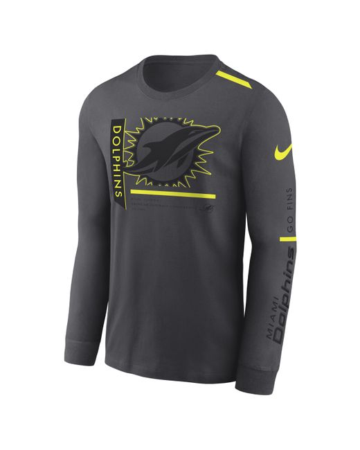 Nike Miami Dolphins Volt Dri-fit Nfl Long-sleeve T-shirt in Gray for Men |  Lyst