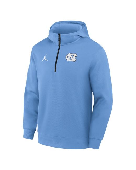 Nike Blue North Carolina Coaches Premium Menâ€™Jordan Brand Dri-Fit College  1/4-Zip Hoodie