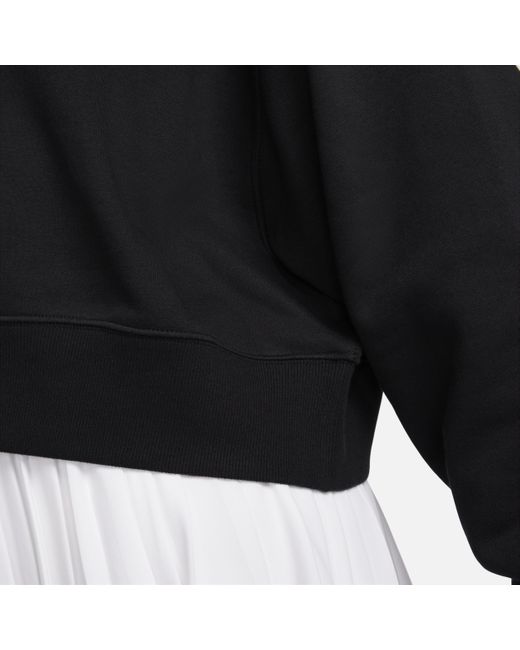 Nike Black Sportswear Phoenix Fleece Oversized Cropped Crew-neck Sweatshirt