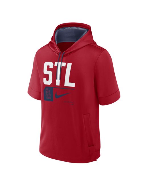 Nike Red St. Louis Cardinals Tri Code Lockup Mlb Short-sleeve Pullover Hoodie for men