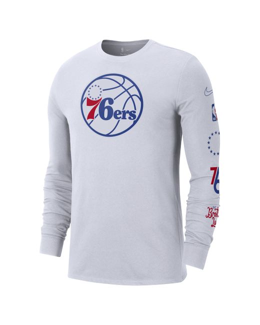 Nike Philadelphia 76ers City Edition Nba Long-sleeve T-shirt In White ...