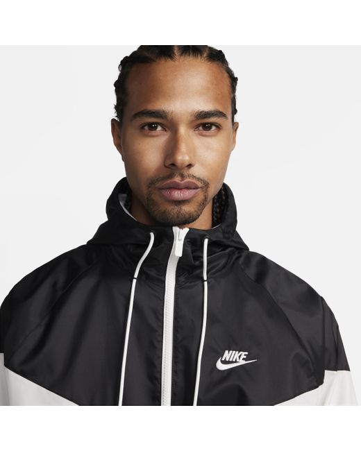 Nike White Sportswear Windrunner Hooded Jacket Polyester for men