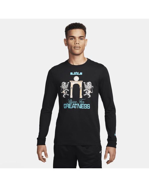 Nike Black Lebron Long-sleeve T-shirt Cotton for men