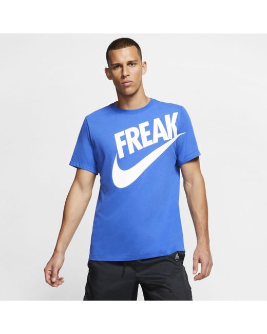 Eligibility ego graduate Nike "giannis Dri-fit ""freak"" Basketball T-shirt in Blue for Men | Lyst