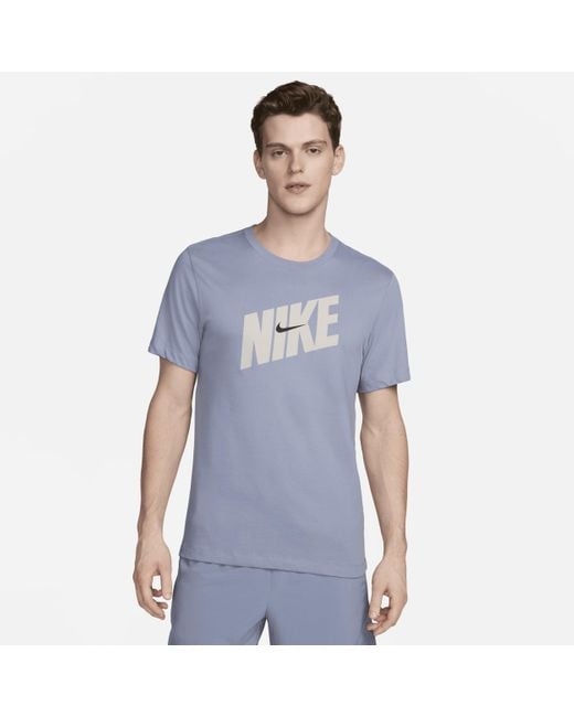 Nike Blue Dri-fit Fitness T-shirt for men