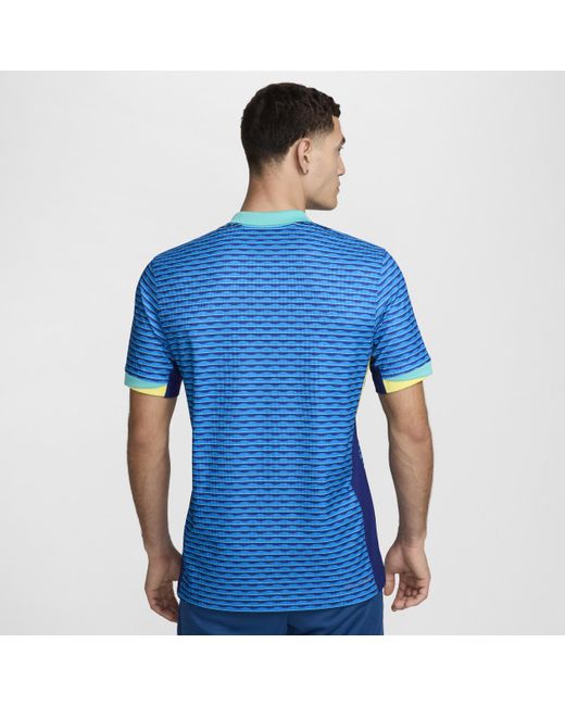 Nike Blue Brazil 2024 Match Away Dri-fit Adv Soccer Authentic Jersey for men