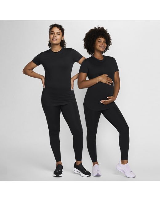 Nike Black (m) One Dri-fit Slim-fit Short-sleeve Top (maternity)