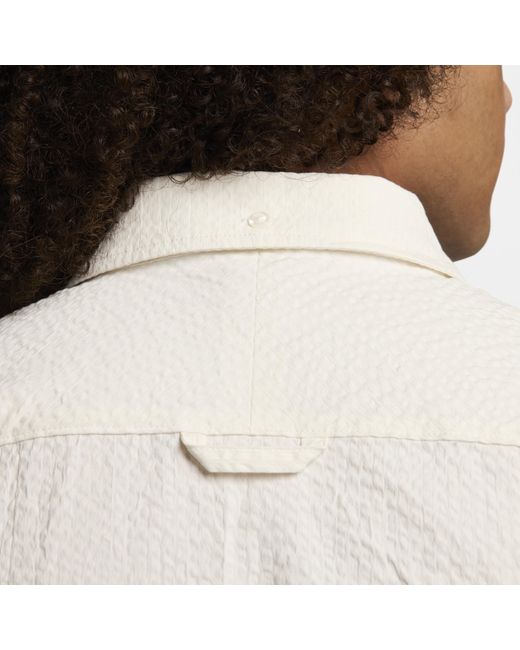 Camicia a bottoni in seersucker a manica corta life di Nike in White da Uomo